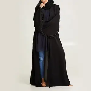 Latest Design Polyester Microfiber Fabric Vanity Islamic Clothing Fashion Coat Mermaid Abaya Wholesale