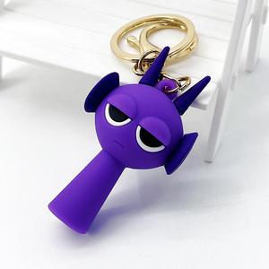 Venta caliente lindo <span class=keywords><strong>Anime</strong></span> PVC accesorios 3D 3D Sprunki figura llaveros silicona Acero inoxidable Metal cumpleaños regalo bolsa colgante - Product Image 3