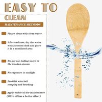 Vente directe d'usine, accessoires de cuisine, cuillères en bois pour la cuisine, ustensiles de cuisine en bambou antiadhésifs de 12 pouces, lot de 2