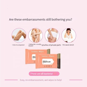 Vente directe de marque privée, lingettes hygiéniques non tissées pour femmes, nettoyantes vaginales féminines - Product Image 3