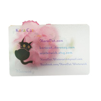 Carte de visite professionnelle transparente en PVC personnalisée, imprimée en offset