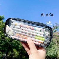 Vente chaude Grande Capacité Clair Trousse À Crayons Transparent École Stylo Sac Trousse À Crayons