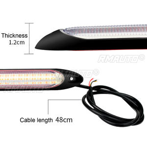 Accessoires de voiture, bande LED flexible 12V, clignotant jaune et blanc, éclairage diurne à défilement automatique pour phares, 2 pièces - Product Image 4