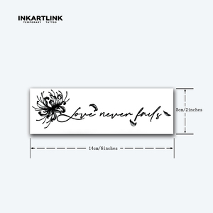 Tatouage semi-permanent en gros, 15 jours, motif araignée, lys, inscription « L'amour ne se trompe jamais », encre à base de plantes, art corporel, tatouage temporaire - Product Image 4