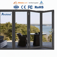 Pintu Teras Aluminium Thermal Break Mewah Grosir untuk Proyek Taman Villa Desain Kustom Harga Grosir Produsen