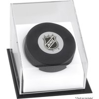 Étui de présentation pour rondelles de hockey en Perspex transparent avec support blanc, boîte de protection en plastique amovible pour rondelles de collection