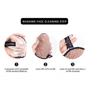Lingettes démaquillantes réutilisables en microfibre, éponge nettoyante pour le visage, serviette, tampon cosmétique lavable, outil de soin de la peau - Product Image 3