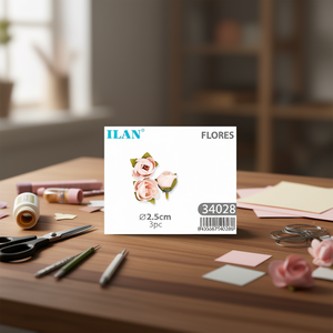 Fiori Artificiali ILAN, Rose Rosa da 2,5 cm, Set da 3 Pezzi per Decorazioni - Product Image 3