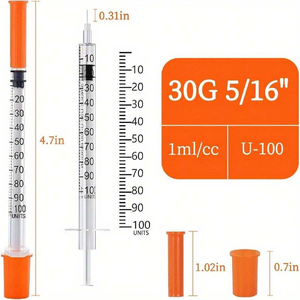 Jeringas de <span class=keywords><strong>Insulina</strong></span> Estériles de Seguridad para Uso Veterinario, Personalizables, 100 Unidades por Caja, Empaquetadas Individualmente, Profesionales, 0.5ml 1ml, con <span class=keywords><strong>Aguja</strong></span> Indolora - Product Image 6