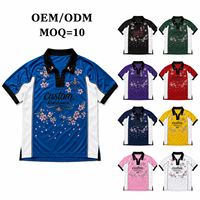 T-shirt de football en tissu polyester blanc personnalisé avec broderie de fleurs et de chiffres, col polo boutonné, maillot de football, Maglie Calcio