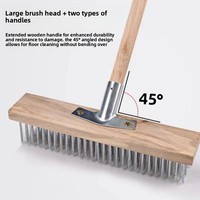 Brosse métallique à long manche la plus vendue pour nettoyer les taches tenaces dans le jardin, outil de nettoyage de terrasse