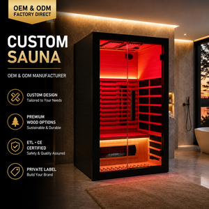 HG Custom Wholesale 2 Person Indoor Infrared Canadian Hemlock Red Cedar Room Manufacturer with 5 Heater Panels - Product Image 1