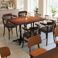 Ensembles de mobilier de restaurant en bois massif au design élégant pour hôtels et bars, sièges de banquettes, tables et chaises de salle à manger, faciles à nettoyer