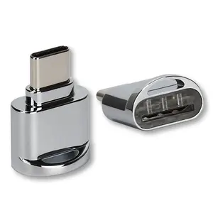 Tragbare zink-legierung shell mini usb typ c 3,0 OTG adapter micro USB SD/TF kartenleser für Macbook für handy