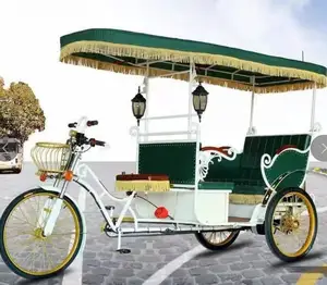 4 명의 승객을 위한 싼 retro 3 바퀴 택시 자전거 pedicab 인력거