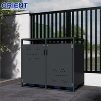 Poubelle extérieure Poubelle de jardin durable Armoires de recyclage Conteneur de déchets Rangement extérieur à roulettes