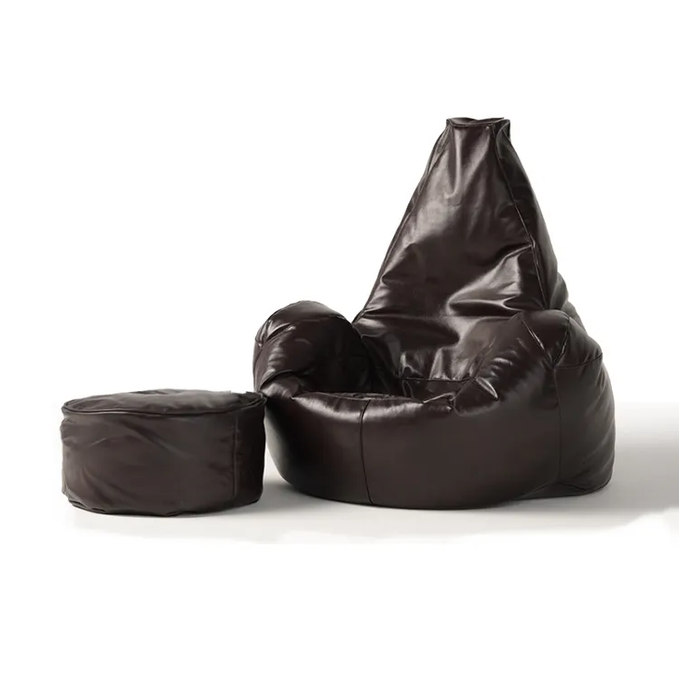Yeni fasulye torbası modeli cilt dostu lüks tasarım kanepe fasulye torbası büyük dayanıklı oyun için Beanbag sandalye PU deri fasulye torbası yetişkin