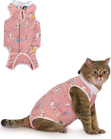 Combinaison de récupération post-opératoire OEM de luxe en coton, anti-léchage, écologique, respirante, pour chat (post-stérilisation, post-partum)