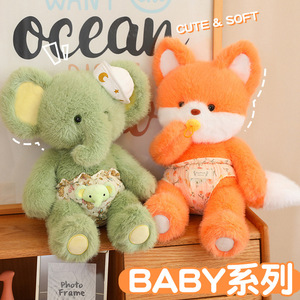 Morbidi Peluche di <span class=keywords><strong>Volpe</strong></span> e Coniglio, Cuscini Soffici a Forma di Animali, Compagno di Sonno, Regalo per Bambine - Product Image 2