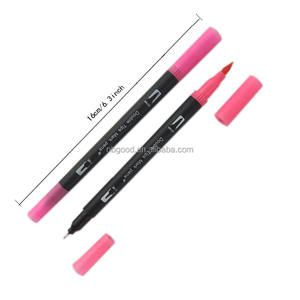 Fábrica 36 48 60 72 colores Puntas duales No tóxico Estudiante Juego de puntas finas Pincel de pintura de acuarela Rotulador de arte para dibujar - Product Image 2