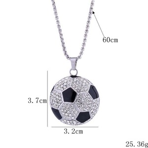 Nouveau Bijou Hip-Hop Tendance Transfrontalier Euro-Américain, Chaîne à Maillons en Alliage Plaqué Or avec Pendentif Football Américain - Product Image 2