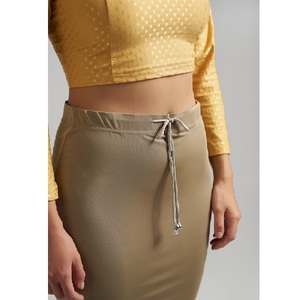 Falda interior de poliéster con corte de sari para mujer, de cintura alta, control de abdomen, elástica y adelgazante, para uso diario - Product Image 6