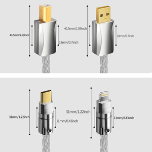 Cao cấp mạ bạc OCC <span class=keywords><strong>USB</strong></span>-A để B giải mã Cáp <span class=keywords><strong>USB</strong></span> dữ liệu âm thanh cáp nam mạ vàng <span class=keywords><strong>DAC</strong></span> giải mã kết nối dòng - Product Image 2