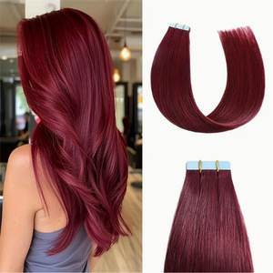 Extensiones de Cabello Humano con Cinta Adhesiva Doble, Cabello Virgen Sin Costuras 99jTape Ins, Negro Natural, Castaño Oscuro, Cabeza Completa para Mujeres, Proveedores - Product Image 3