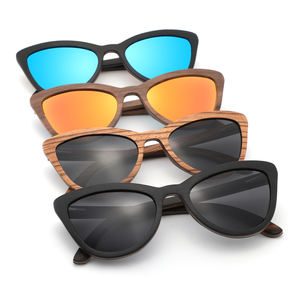 2025 moda hecha a mano UV400 lentes gafas de sol monopatín madera bambú gafas de sol para mujeres logotipo personalizado gafas de sol - Product Image 1