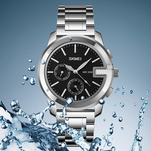 SKMEI-reloj de cuarzo multifuncional para hombre, pulsera de mano masculina de acero sólido, resistente al agua, OEM accept <span class=keywords><strong>1962</strong></span> - Product Image 4