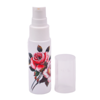 Impression UV Bouteilles de lotion cosmétique en plastique vides personnalisées de 15ml avec pompe de pulvérisation, services de modèle personnalisé de fleurs d'impression UV