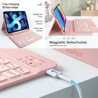Étui Clavier Magique Rétroéclairé Personnalisable pour iPad Mini 6 Mini 7 en PU 8,3 pouces Détachable avec Support pour Stylet et Coque Intelligente