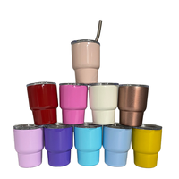 Mini gobelet en acier inoxydable de 3oz en verre à shot Whisky Drinking Sublimation Tumbler Straw Water Parties