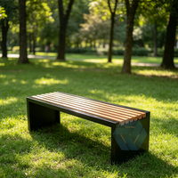 Banc d'extérieur 4 places en acier moderne et plastique HDPE, écologique, durable et résistant à l'eau, idéal pour les entrées, centres commerciaux, gymnases et espaces publics de loisirs