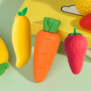 Borrador Gigante de Frutas de Dibujos Animados, Material TPR, Zanahoria, Mango, Fresa, Antipérdida, Para Estudiantes, Uso Escolar - Product Image 3