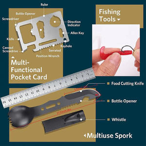 Kit de Supervivencia para Exteriores, Multiherramienta de Acero Inoxidable de 21 cm, Equipo de Emergencia Compacto, Once en Uno, Equipo para Aventuras en la Naturaleza - Product Image 2