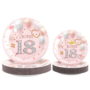 Vaisselle <span class=keywords><strong>jetable</strong></span> pour <span class=keywords><strong>anniversaire</strong></span> <span class=keywords><strong>de</strong></span> fille, ensemble <span class=keywords><strong>de</strong></span> nappes en papier pour fête d'<span class=keywords><strong>anniversaire</strong></span>, fournitures <span class=keywords><strong>de</strong></span> décoration, nouveauté - Product Image 6