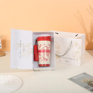 Mug à café isotherme Flowers Bloom avec sangle en chaîne pour les voyages et les activités sportives - Product Image 3