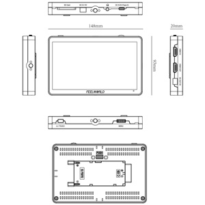 <span class=keywords><strong>FEELWORLD</strong></span> จอ <span class=keywords><strong>F6</strong></span>พลัส V2กล้องมอนิเตอร์6นิ้ว3D LUT กล้อง DSLR ฟิลด์มอนิเตอร์ IPS FHD 1920x1080 DSLR - Product Image 6