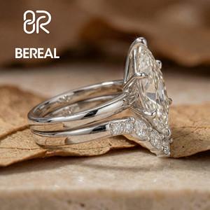 IGI Certified Vvs Lab Grown Diamond Couple Wedding <b>Rings</b> Set Custom 925 <b>Silver</b> Lab Created Diamond Engagement <b>Ring</b> Women Jewelry - Product Image 2