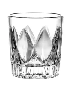 Cheap Price Wholesales Rhomboid Embossed Glass Cup for Whiskey Shot with Thick Bottle Bar Saloon Beer Customized logo