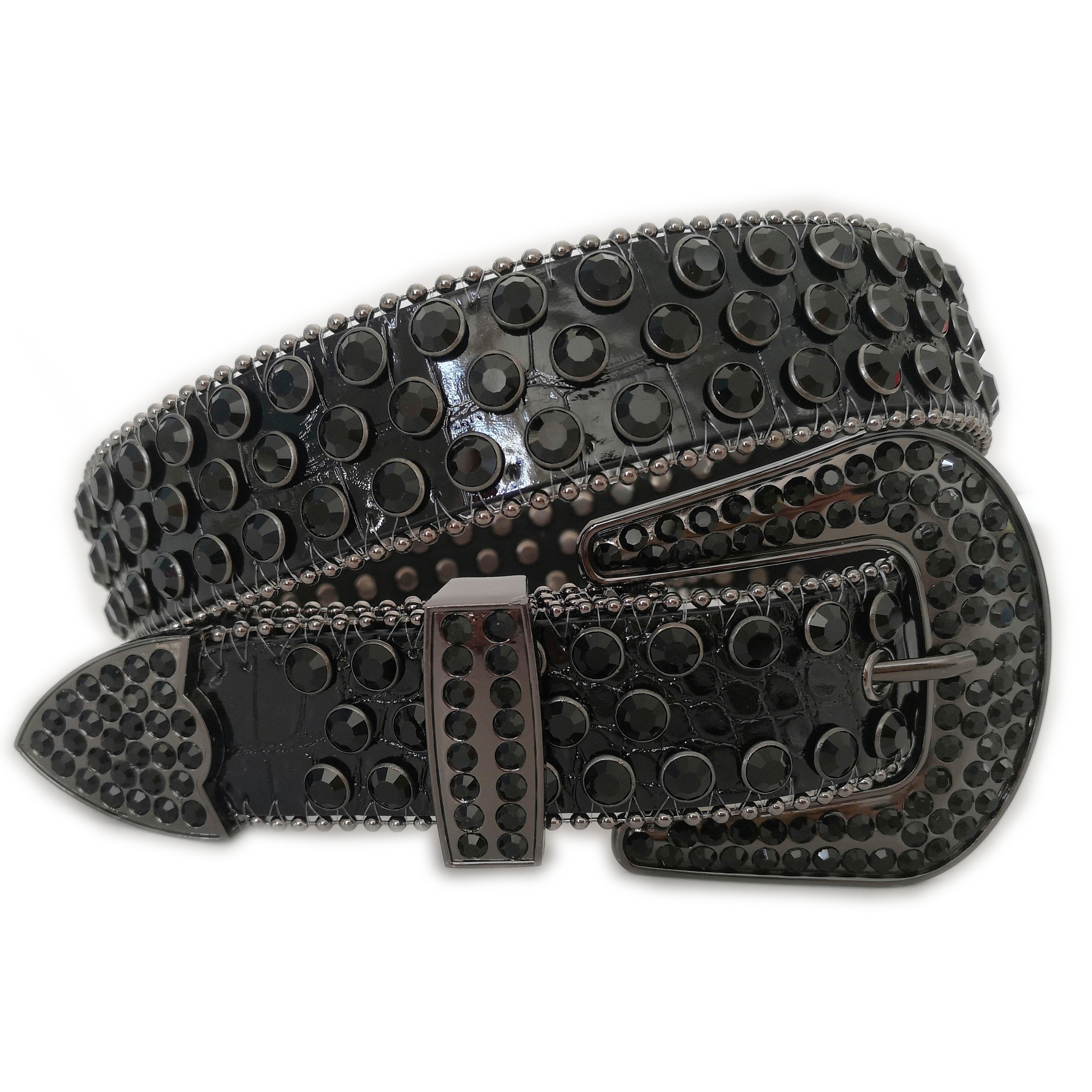 Customized Black Rhinestone Belt for Men - Full Diamond  display picture 1