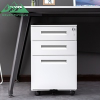 Armoire de rangement en métal portable à 3 tiroirs contemporaine pour le bureau à domicile, classement de documents