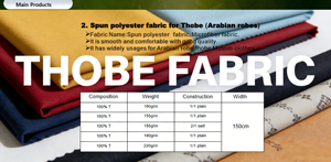 Tissu en polyester filé blanc de luxe pour thobe saoudien haut de gamme avec tissu certifié OEKO <span class=keywords><strong>TEX</strong></span> et ISO 9001 - Product Image 6