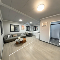 Casa Contenedor Expandible de 40 pies y 4 Dormitorios, Impermeable, con Diseño Moderno de Mediados de Siglo, Buen Aislamiento, Casa Móvil Tipo Villa