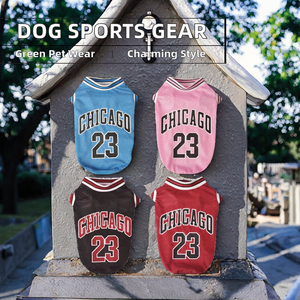 Abbigliamento per Animali Domestici di Design Ecologico, Elegante Completo Estivo/Primaverile per Cani, Gilet in Poliestere a Tinta Unita, Tuta Sportiva, Maglia da Basket - Product Image 3