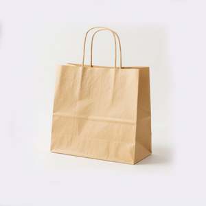 Bolsa de Papel Kraft Reciclado KM, Reutilizable para Compras, para Tiendas de Moda Femenina, Impresa en Amarillo - Product Image 4