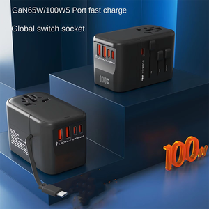 Vente chaude International Universel Multifonctionnel Voyage Chargeur Électrique Adaptateur 100W Puissance De Sortie 15W Type-C Port pour Voyage - Product Image 6
