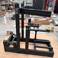 Profilé d'extrusion industriel en aluminium extrudé personnalisé noir 4040 4080 40120 40160, matériau en aluminium anodisé 6063 T5