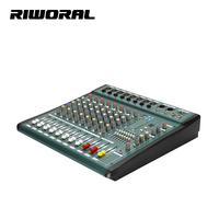 MX806 Console de mixage audio numérique DJ professionnelle à 8 canaux pour station de radio Construction métallique durable